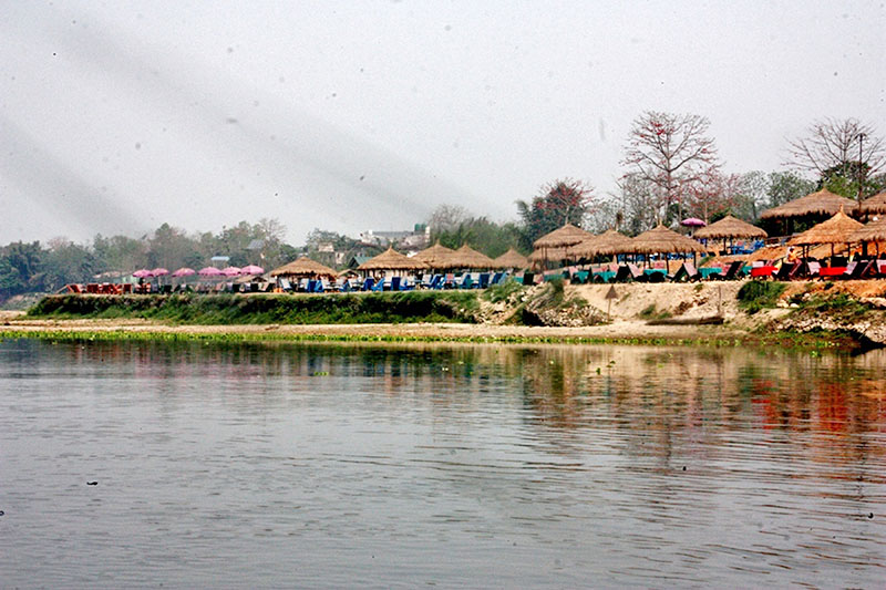 Sauraha, a touristic destinaiton, on the Rapti river bank, in Chitwan, on Wednesday, March 28, 2018. Photo: RSS