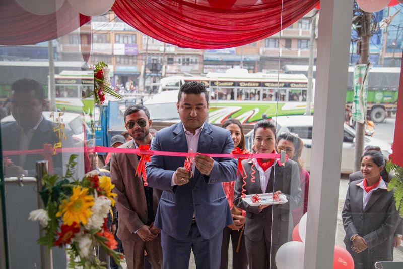 Chairman of Smart Cell Sarbesh Joshi inaugurating the Smart Centre established in Bhaktapur, on Thursday, March 15, 2018. Photo Courtesy: Gaurab Hamal