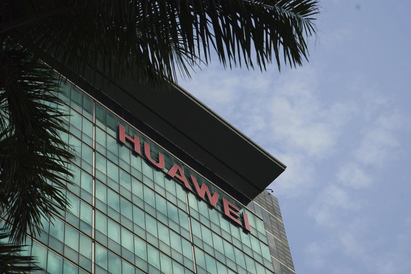 In this  photo, the logo of Huawei is displayed at its headquarters in Shenzhen in southern Chinau2019s Guangdong Province on March 13, 2018. Photo: AP