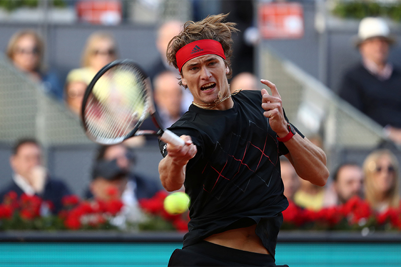 Germany's Alexander Zverev in action during the final against Austria's Dominic Thiem. Photo: Reuters