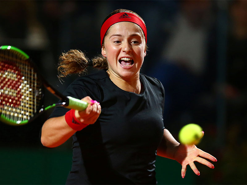 Latvia's Jelena Ostapenko in action during her second round match against China's Shuai Zhang. Photo: Reuters