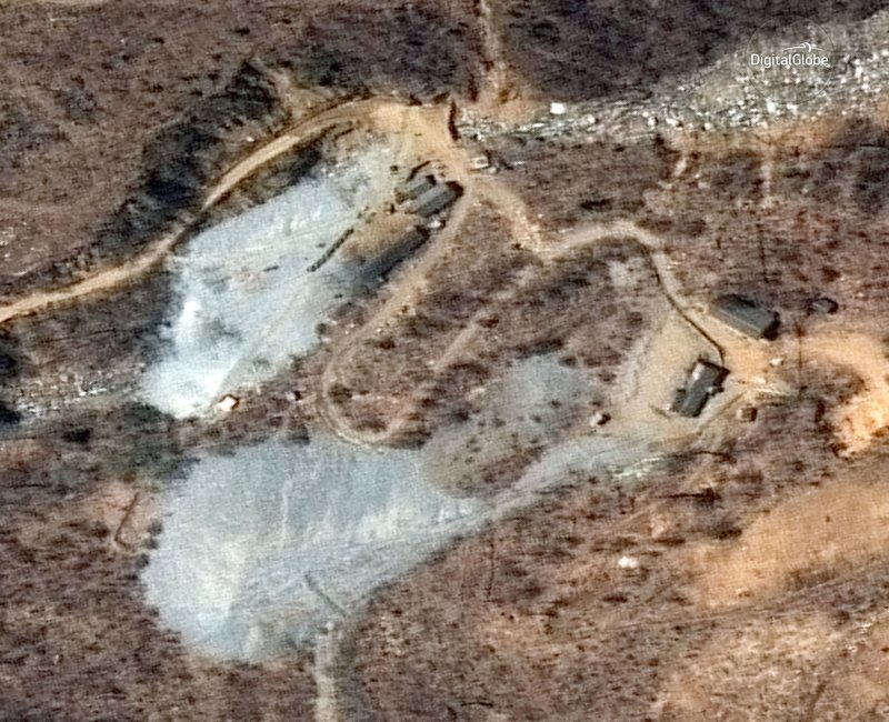 This satellite image provided by DigitalGlobe shows the nuclear test site in Punggye-ri, North Korea on April 20, 2018. Photo: AP