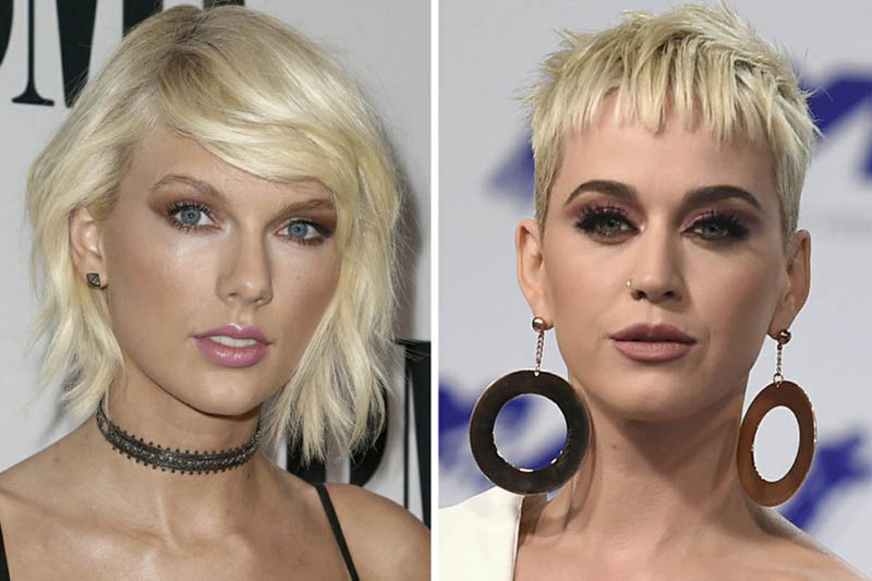 File photos of Taylor Swift (left) and Katy Perry. Courtesy: AP