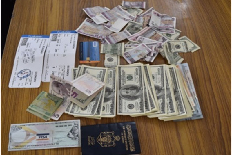 Fake currencies seized by police from the possession of Jordanian national Mazin Abdiljabar Taleb Alsakiymeh, 66, from Tribhuvan International Airport at 8:45 on Monday morning, May 21, 2018.