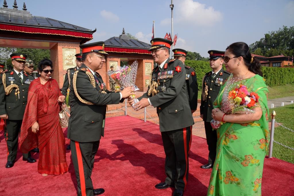 COAS Rajendra Chhetri leaves for India on an official visit on Wednesday. Photo: Nepal Army