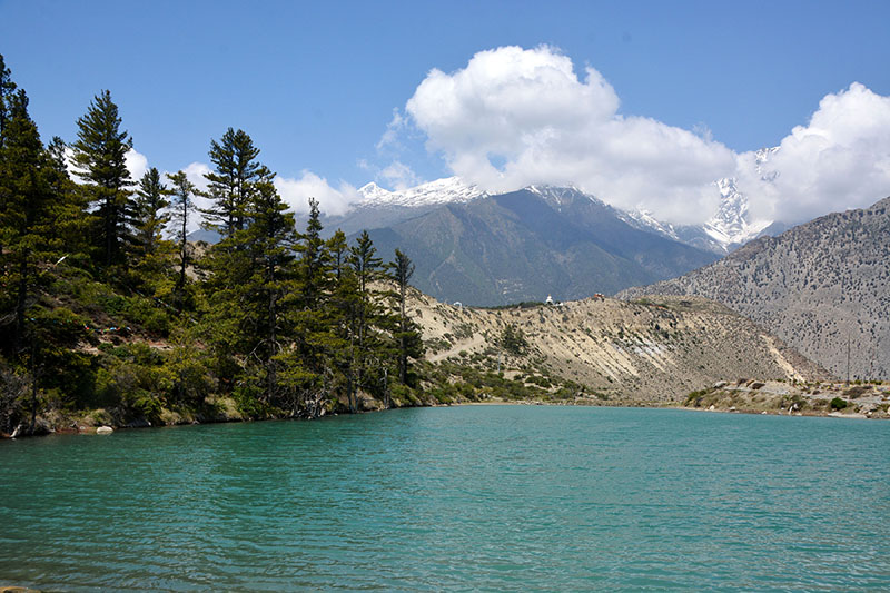 A view of serene Dhumba Lake located in Gharpajhong Rural Municipality, in Mustang district, on Tuesday, June 12, 2018. Photo: RSS