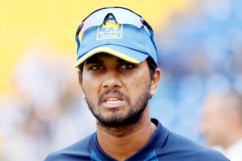 File photo: Sri Lanka's captain Dinesh Chandimal reacts after they losing the final test match and the test series against India. Photo: Reuters