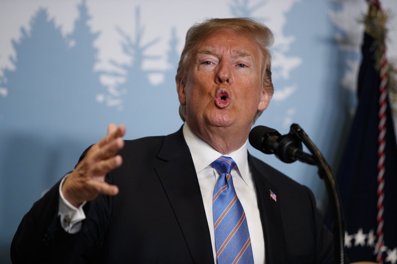 President Donald Trump speaks during a news conference at the G-7 summit, on Saturday, June 9, 2018, in La Malbaie, Quebec, Canada. Photo: AP