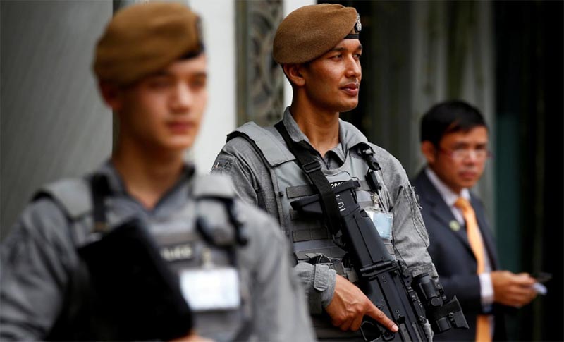 Gurkha policemen stand guard at the venue of the 16th IISS Shangri-La Dialogue in Singapore June 2, 2017. Photo: Reuters/ File