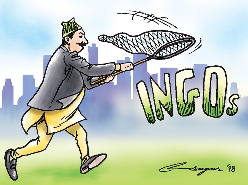 Taxation in INGOs. Illustration: Ratna Sagar Shrestha/ THT