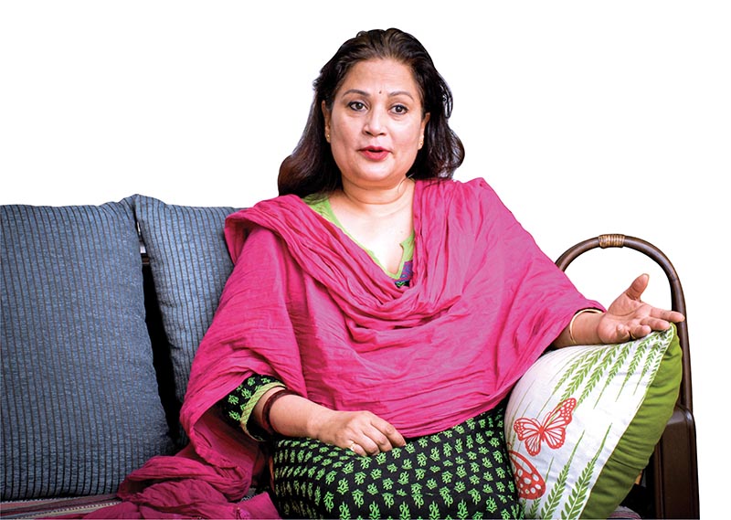 Interview with Ila Sharma, the commissioner of the Election Commission, in Kathmandu, Sunday, June 17, 2018. Photo: THT