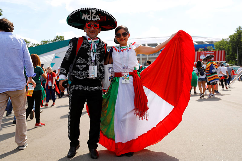 Mexico fans outside the stadium before the match. Photo: Reuters