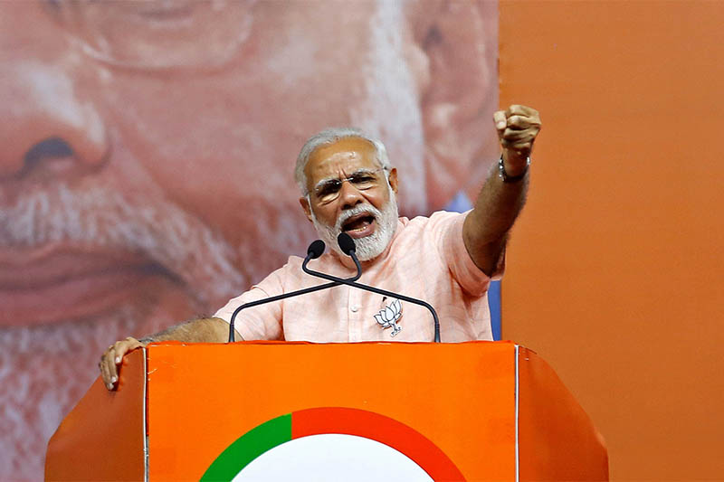 FILE PHOTO: India's Prime Minister Narendra Modi addresses an election campaign rally ahead of the Karnataka state assembly elections in Bengaluru, India, May 8, 2018. Photo: Reuters