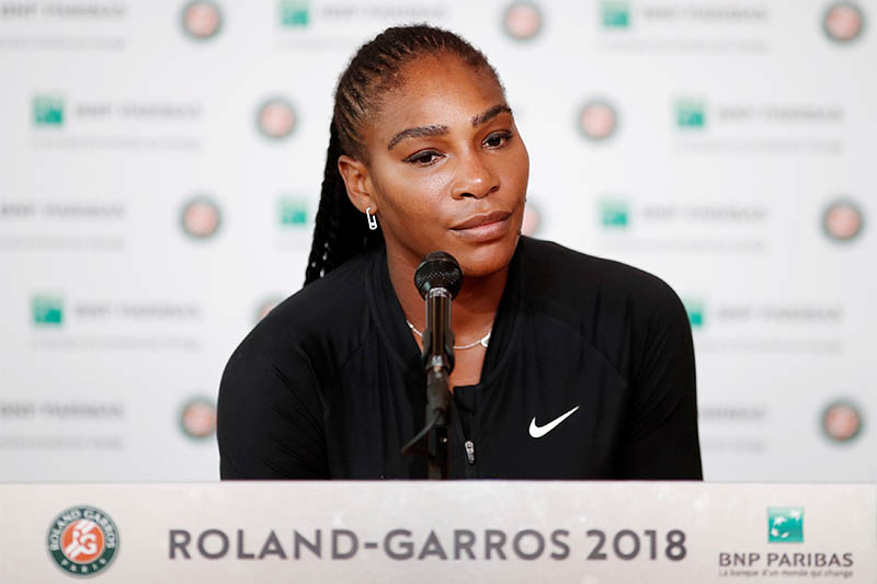 Serena Williams of the US during a press conference. Photo: Reuters