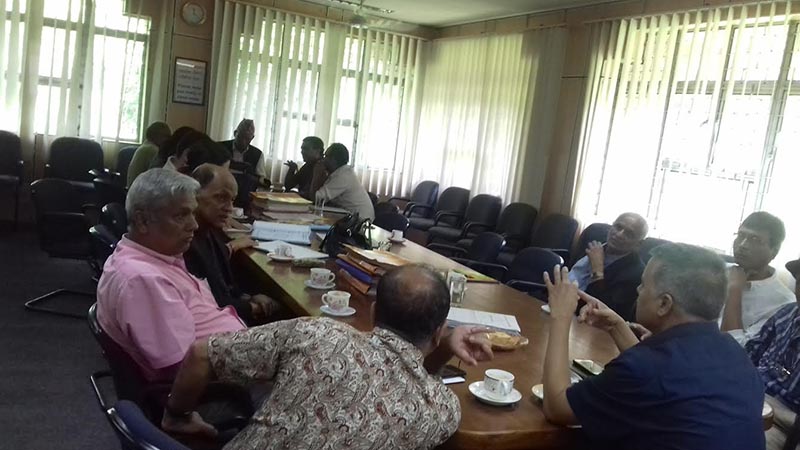 A high-level inquiry committee probing the alleged irregularities in BP Koirala Institute of Health and Sciences, Dharan, Sunsari, on Thursday, July 19, 2018. Photo: THT