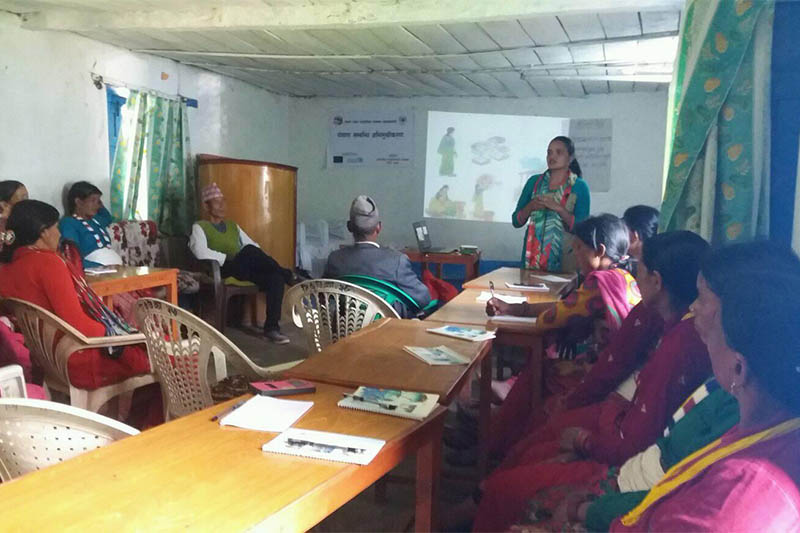 Local women attending programme on nutrition in Bajura district, on Sunday, July 15, 2018. Photo: Prakash Singh
