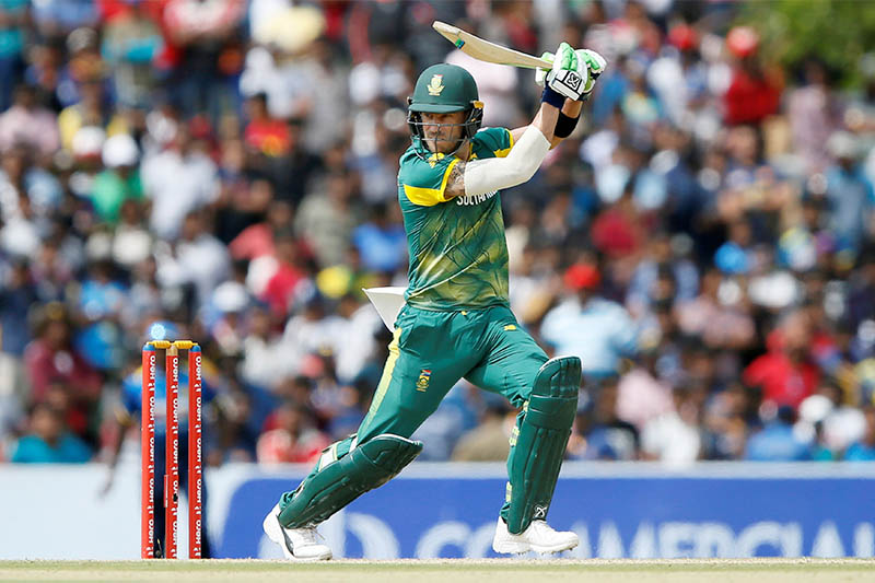 South Africa's captain Faf du Plessis plays a shot. Photo: Reuters