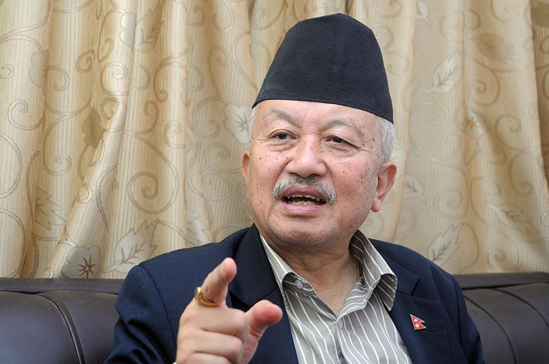 Interview with Deputy Parliamentary Party leader of the Nepal Communist Party (NCP) Subas Chandra Nembang, in Kathmandu, on Sunday, July 15, 2018. Photo: Balkrishna Thapa Chhetri/THT