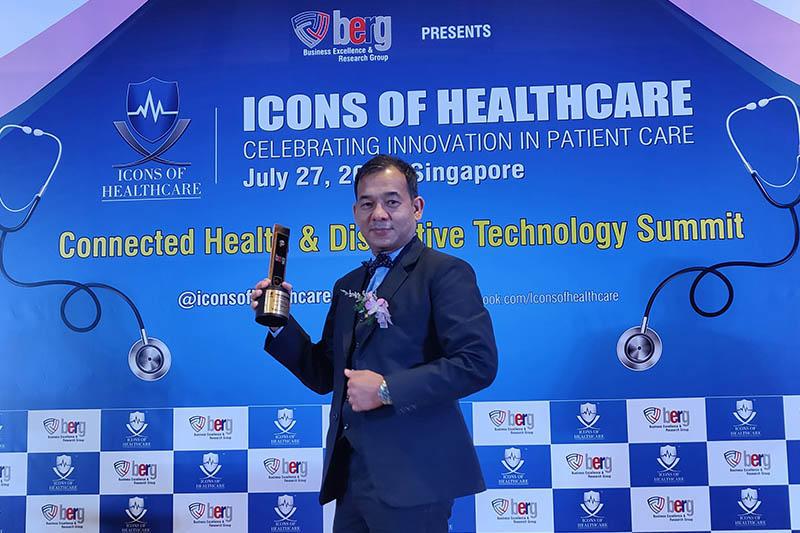 Dr Yam Bahadur Roka poses for a portrait after receiving 'Icons of Healthcare 2018' award in Singapore. Photo Courtesy: Dr Roka