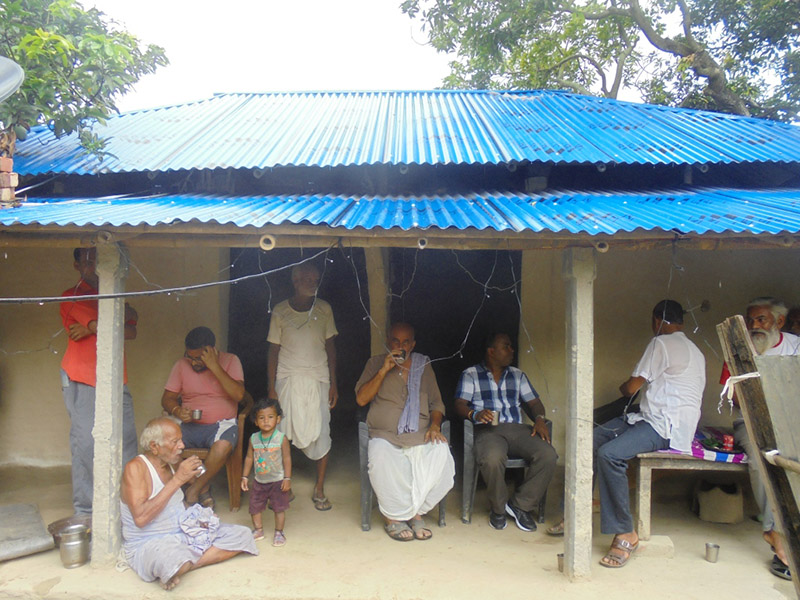 A newly constructed house that was handed over to a flood displaced family in Tilathi-Koiladi Rural Municiapality-1, Saptari, on Monday, July 9, 2018. Photo: Byas Shankar Updhyay