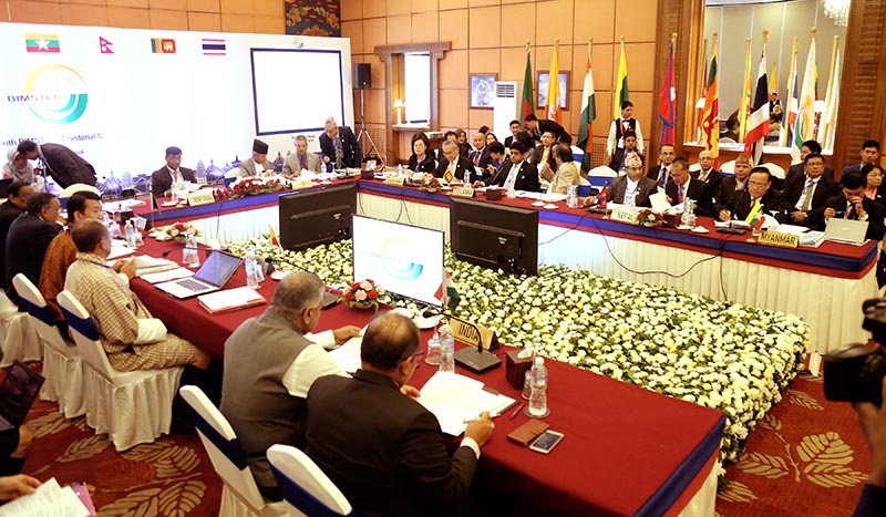 Ministers and representatives from member countries participate in the 16th ministerial meeting of Bay of Bengal Initiative for Multi-Sectoral Technical and Economic Cooperation (BIMSTEC), at Hotel Soaltee Crowne Plaza, in Kathmandu, on Wednesday, August 29, 2018. Photo: RSS