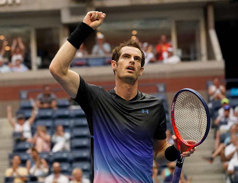 Andy Murray of the United Kingdom celebrates after a winner in the fourth set against  Fernando Verdasco of Spain in a second round match on day three of the 2018 U.S. Open tennis tournament at USTA Billie Jean King National Tennis Center, in  New York, NY, USA, on Aug 29, 2018. Photo: Robert Deutsch-USA TODAY Sports via Reuters