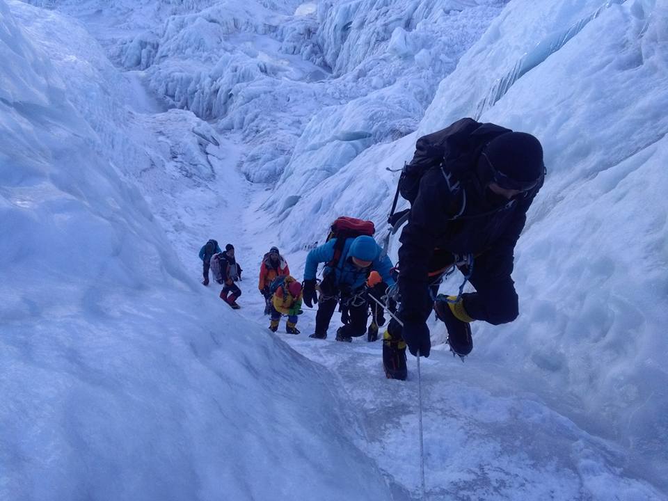 Climbers heading to the higher camps above icefall section on Mt Everest. Photo: File/ Mingma Tenzi Sherpa