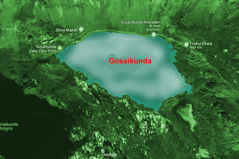 Gosaikunda: Image: Google maps