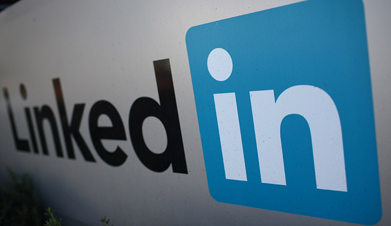 FILE PHOTO: The logo for LinkedIn Corporation, a social networking website for people in professional occupations, is pictured in Mountain View, California, on February 6, 2013. Photo: Reuters