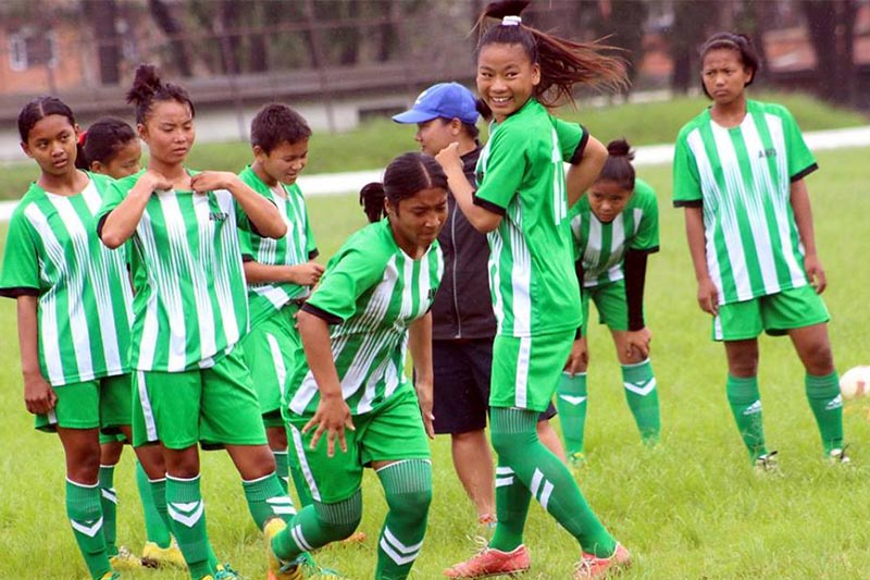 Nepal's Women Football team. Photo courtesy: ANFA