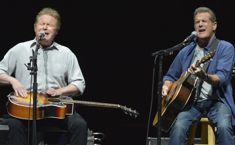 File - In this photo, Don Henley, left, and Glenn Frey of The Eagles perform on the u201cHistory of the Eaglesu201d tour at the Forum in Los Angeles on Jan. 15, 2014. Photo: AP