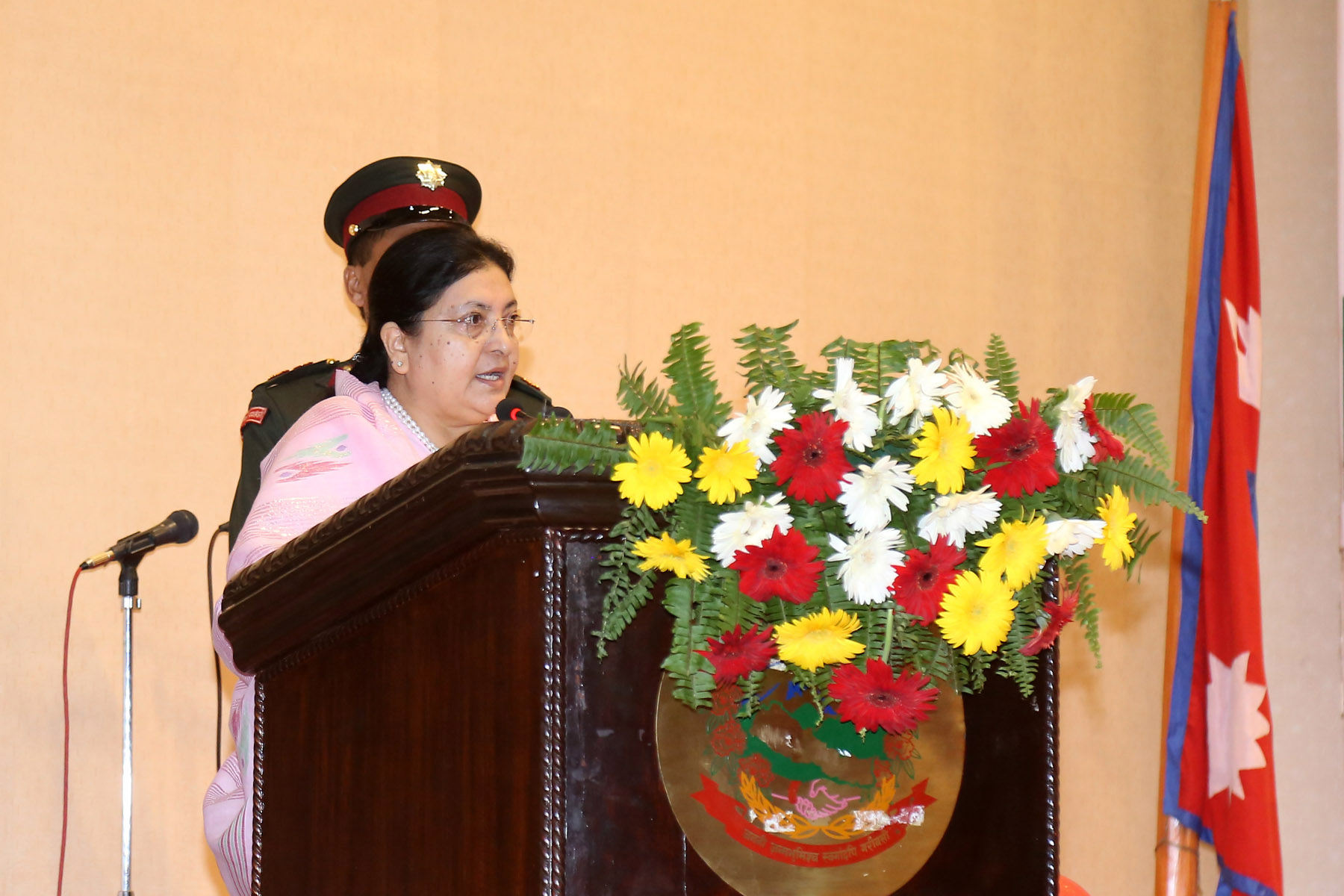 President Bidya Devi Bhandari addresses an event organised to mark the National Children's Day, on Friday, September 14, 2018. Photo: RSS