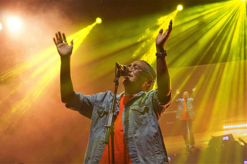 Nepathya's lead singer Amrit Gurung performs at the O2 Academy Brixton in London. Courtesy: Nepathya