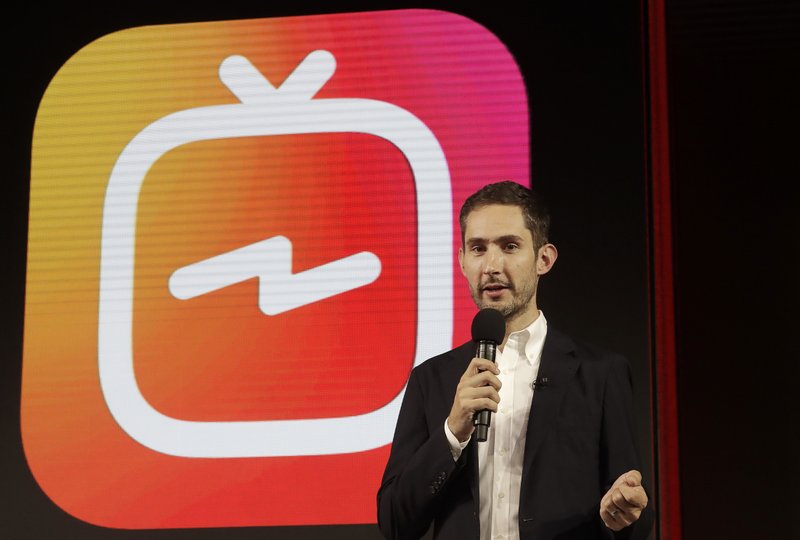 FILE - In this photo, Kevin Systrom, CEO and co-founder of Instagram, prepares for an announcement about IGTV in San Francisco on Tuesday, June 19, 2018. Photo: AP