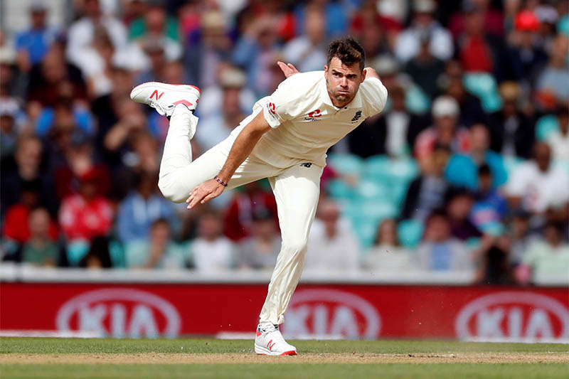 England's James Anderson in action. Photo: Reuters