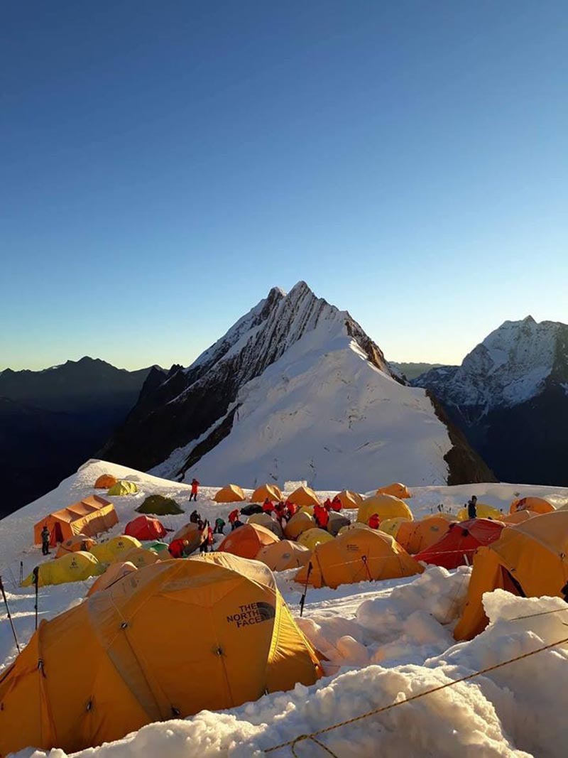 Manaslu Camp II. Photo Courtesy: Lakpa Sherpa/Pioneer Adventures