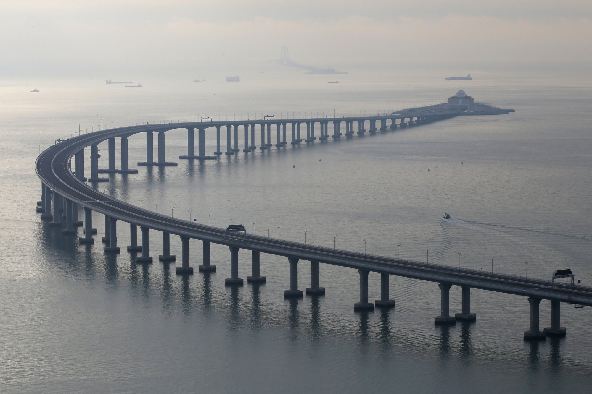 The Hong Kong-Zhuhai-Macau Bridge is seen in Hong Kong, on Monday, Oct. 22, 2018. Photo: AP