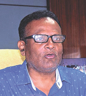 Hari Narayan Prasad Sah Rauniyar, Federal Socialist Forum-Nepal's Member of Parliament from Parsa-3 constituency. Lawmaker Rauniyar who is a former proprietor of Pappu Construction, and his son Sumit Rauniyar who owns the company, presently, were booked for using substandard materials in Babai Bridge. Photo: THT