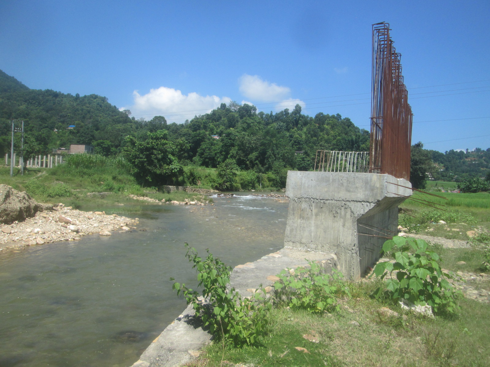 An under construction bridge at Sange river in Tanahun as seen on Wednesday, October 31, 2018. Photo: Madan Wagle/Tanahun 