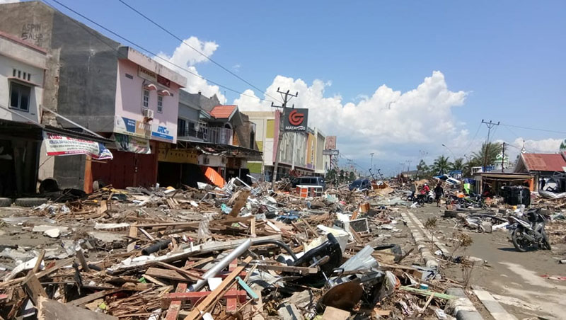 Debris is seen after an earthquake in Palu, Indonesia September 30, 2018 in this picture obtained from social media. Picture taken September 30, 2018. Photo: PALANG MERAH INDONESIA via Reuters