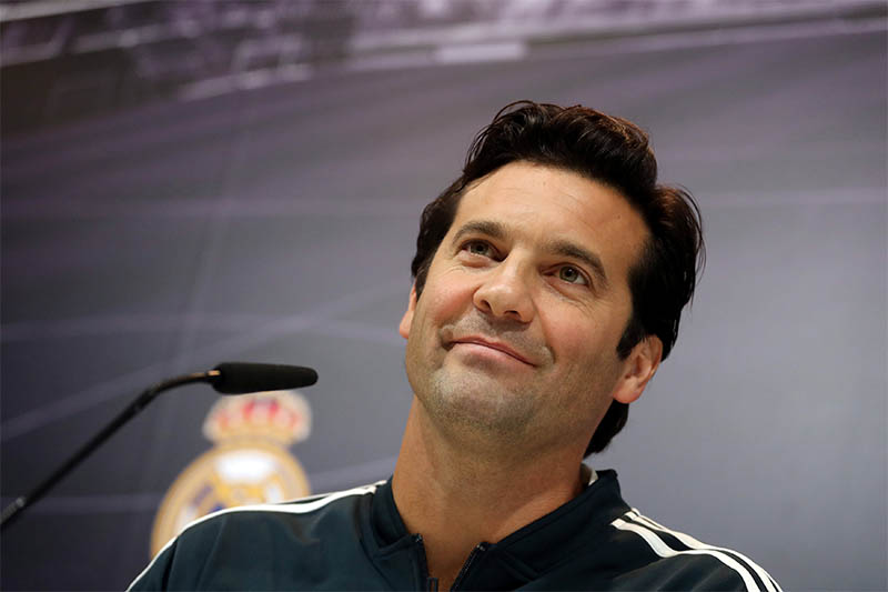 Real Madrid interim coach Santiago Solari during a press conference. Photo: Reuters