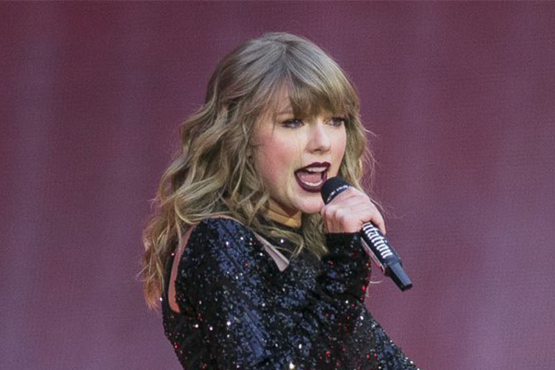 File: Taylor Swift performs on stage in concert at Wembley Stadium in London. Photo: AP