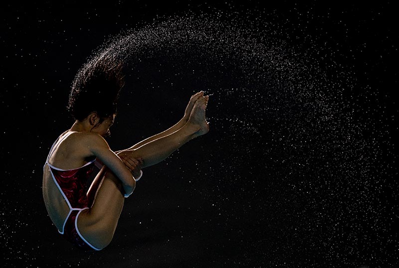 China's Shan Lin in action during a Diving practice at the Natatorium, Youth Olympic Park during The Youth Olympic Games, Buenos Aires, Argentina October 8, 2018. Photo: Jed Leicester for OIS/IOC/Handout via Reuters