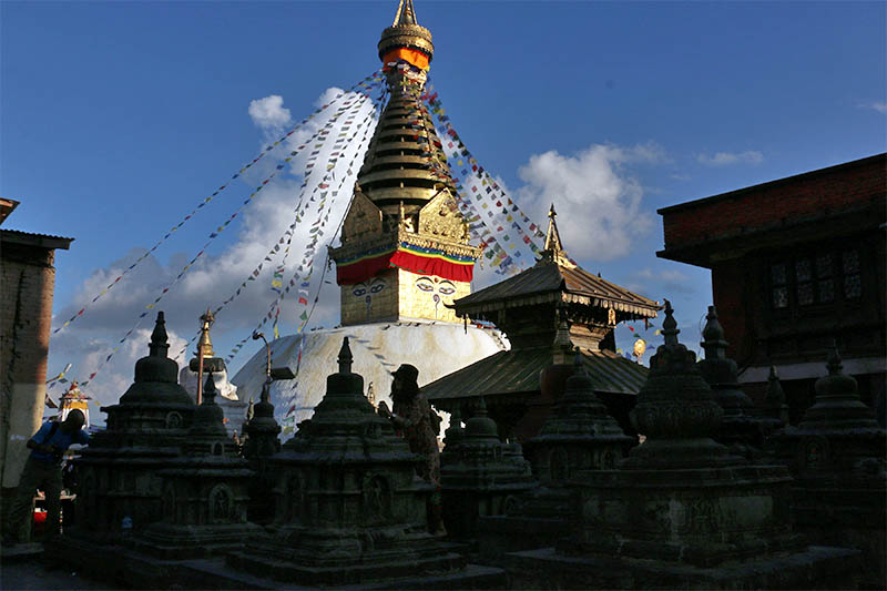 A mesmerising view of Swayambhunath Stupa, a world heritage site, in Kathmandu, on Tuesday, November 20, 2018. Photo: RSS