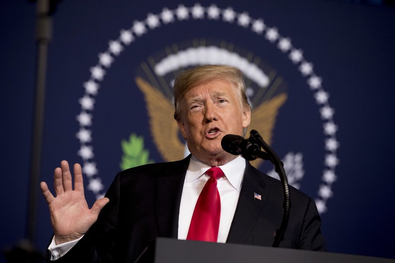 In this Dec. 7, 2018 photo, President Donald Trump speaks the 2018 Project Safe Neighborhoods National Conference in Kansas City, Mo. Photo: AP