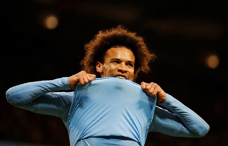 Manchester City's Leroy Sane reacts during the match during the Premier League match between  Manchester City and AFC Bournemouth, at Etihad Stadium, in Manchester, Britain, on December 1, 2018. Photo: Reuters