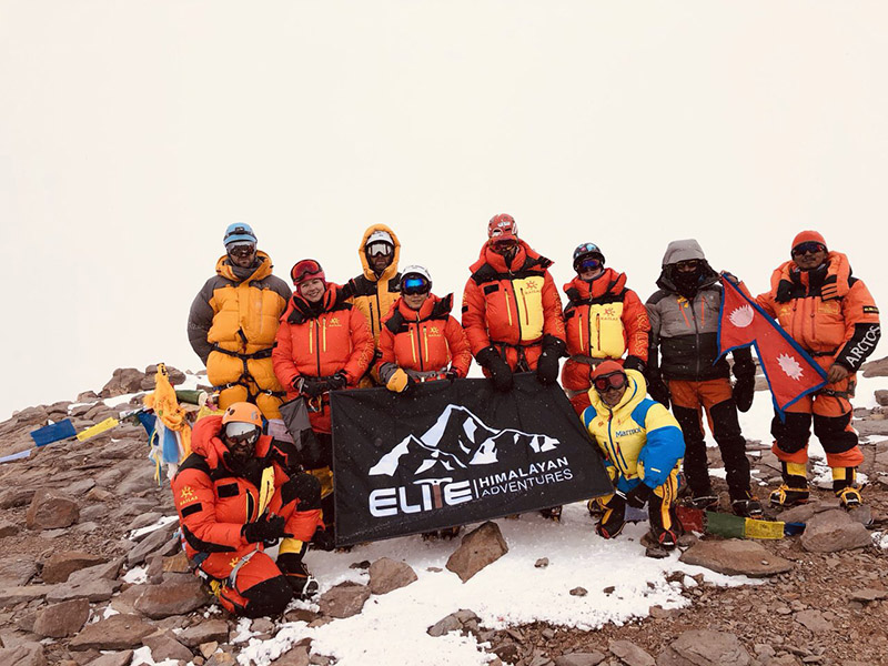 Climbers on top of Mt Aconcagua. Photo courtesy: Mingma Gyabu Sherpa