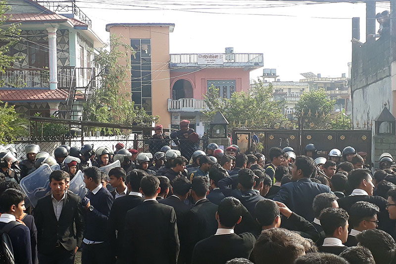 12th Graders picket NEB offices at Pokhara, on Friday, December 07, 2018. Photo: Rishi Baral/THT