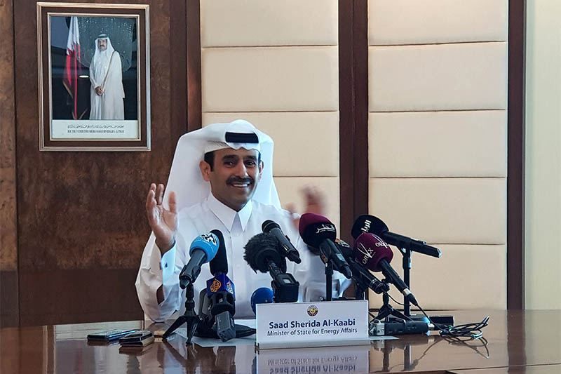 Saad al-Kaabi, Minister of State for Energy Affairs, speaks during a news conference in Doha, Qatar, December 3, 2018. Photo: Reuters