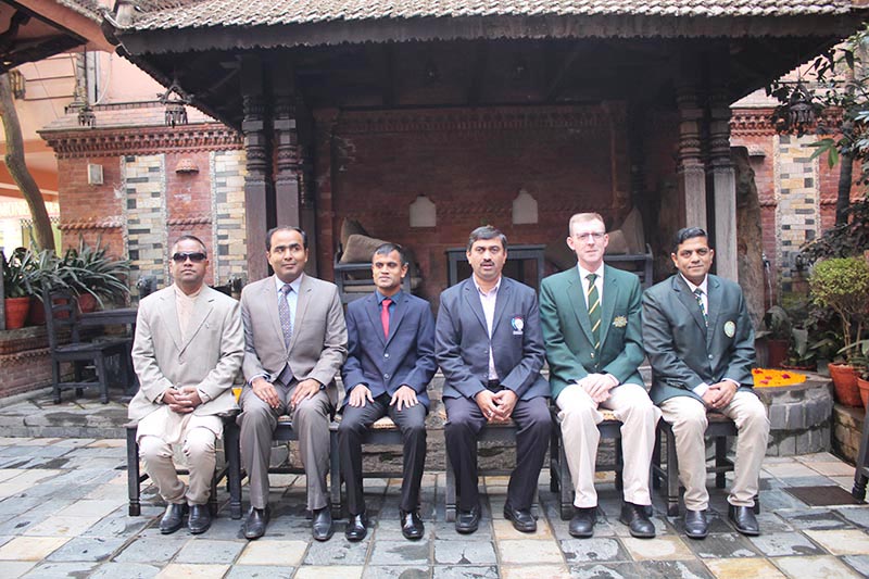 Members of World Blind Cricket Council pose for photograph , in Kathmandu, on Tuesday, December 11, 2018. Photo: THT